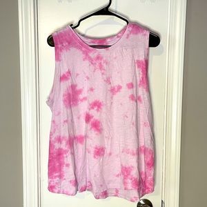 Time & Tru Pink tie dye Tank